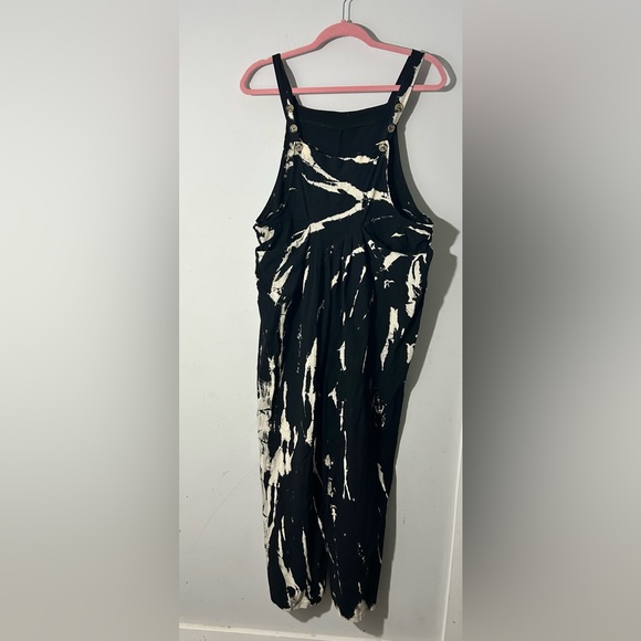 Tie Dye Black Jumpsuit Loose Fitting. 100% cotton - Picture 1 of 4